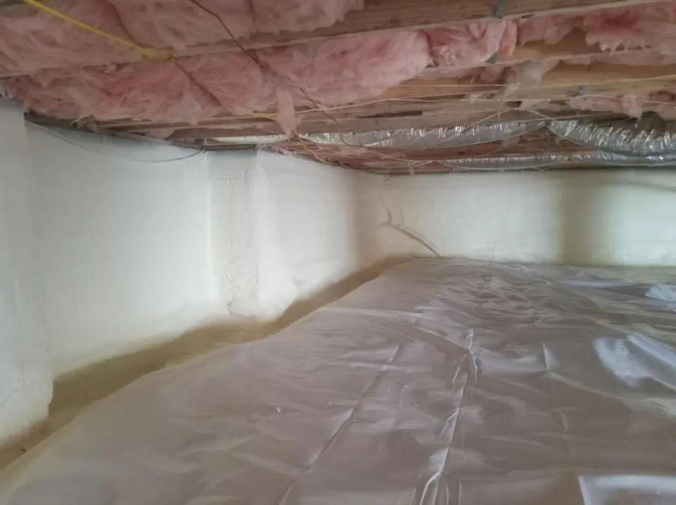 Crawl space encapsulation with closed-cell spray foam for Attic Insulation in New Bern